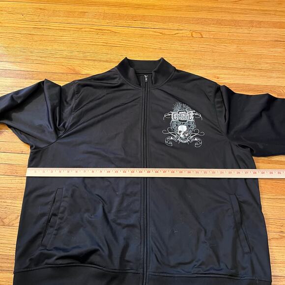 MMA Elite Track Jacket Mens XXL Sports Skull Grim Reaper Grunge Y2K Black ** - Picture 7 of 9